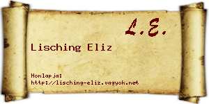 Lisching Eliz névjegykártya